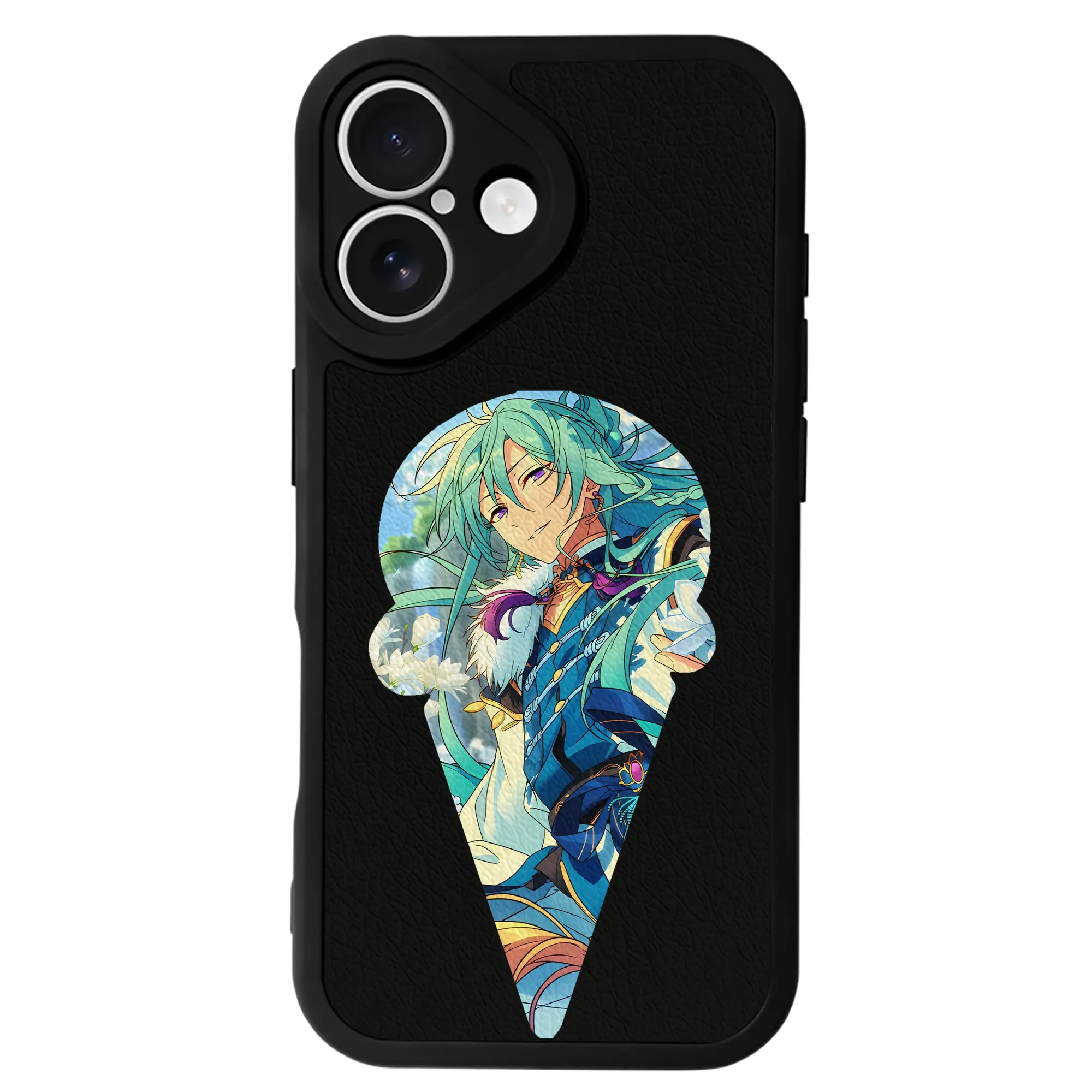 あんさん ぶる グッズ fine 日日樹渉 - IPhone 16シリーズ対応 ・ シリコンスマホケース ・ レザー調 ・ 高精度フィット ・ 耐衝撃 ・ ワイヤレス充電対応 ・ 精密カット